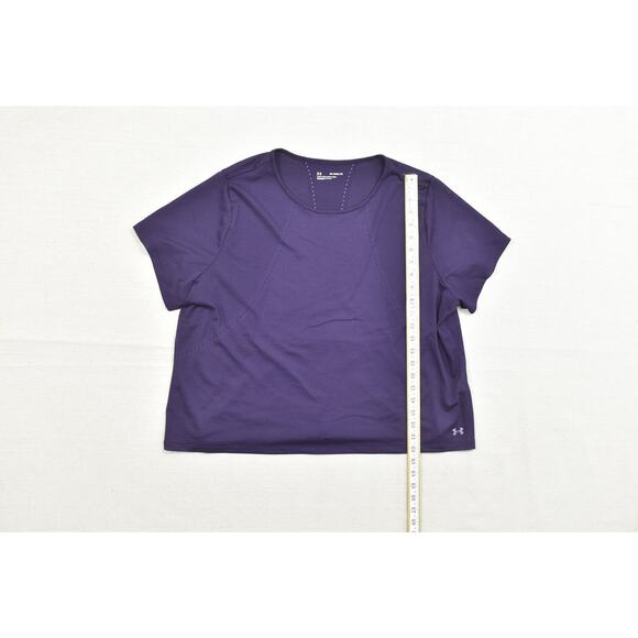 Under Armour Women's Purple Fitted Active T-Shirt Plus Size 2X - Picture 3 of 8